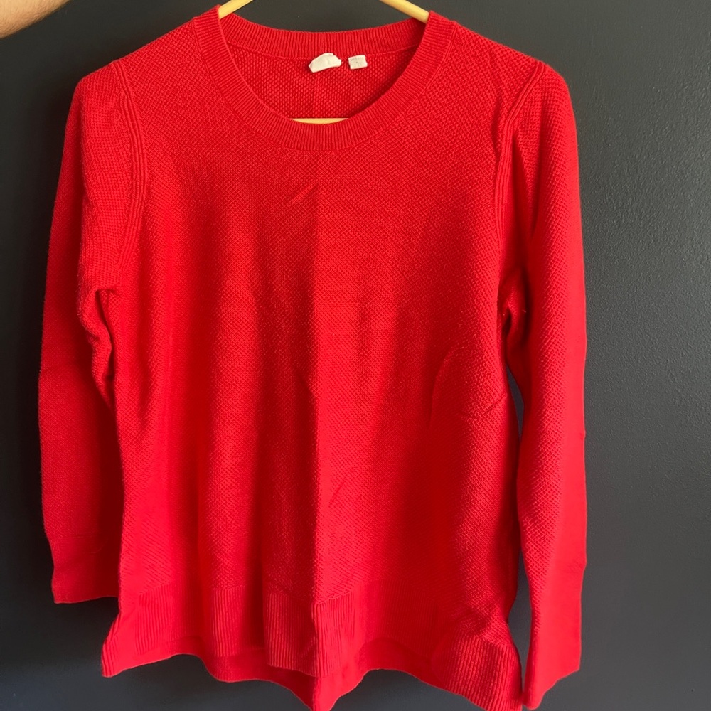 Red waffle sweater size large from Gap